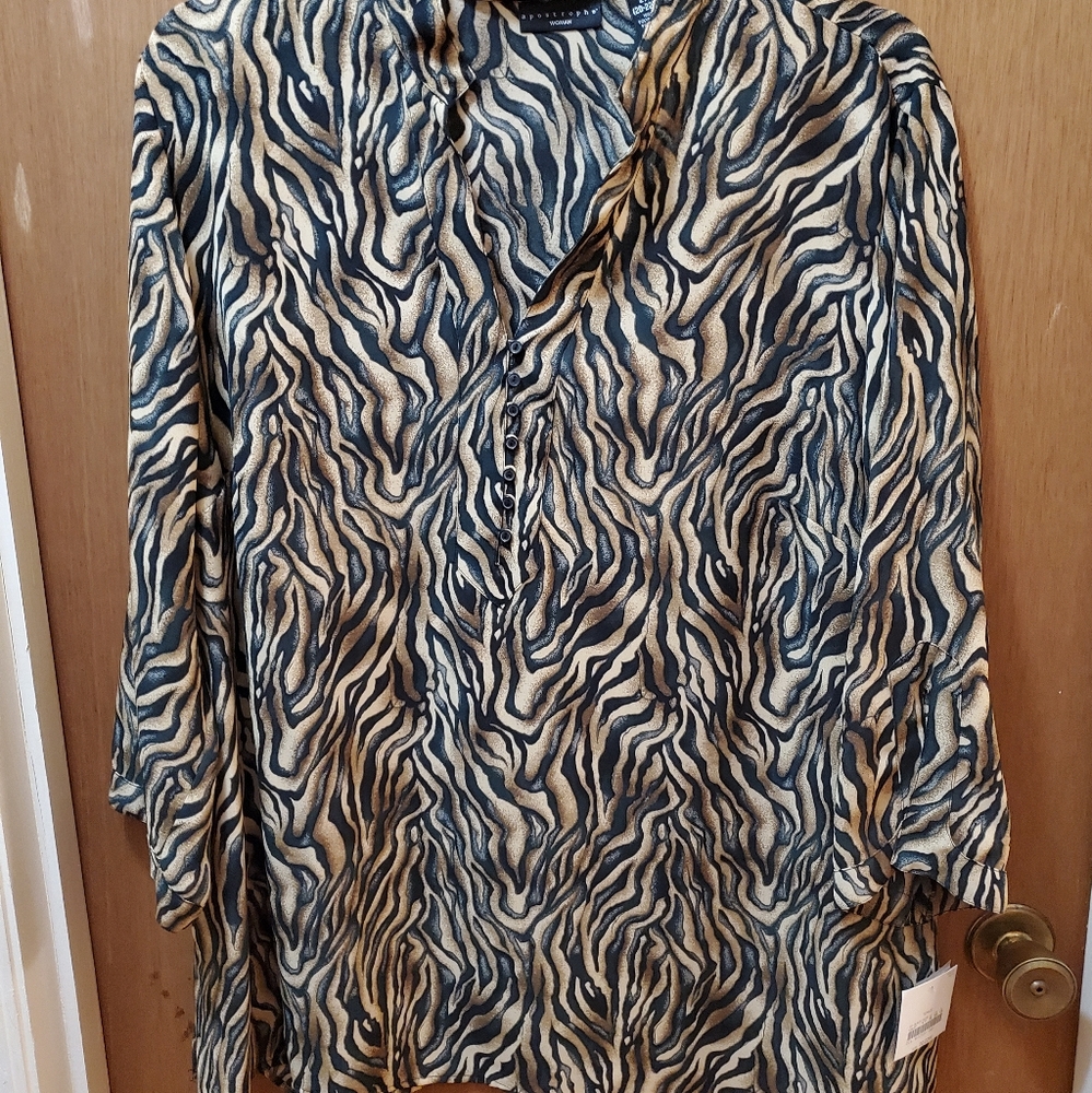V neck Animal Print Tunic